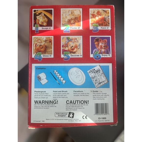 Vintage 1988 Educational Insights Make A Mask Creative Kraft Kit - Picture 6 of 7